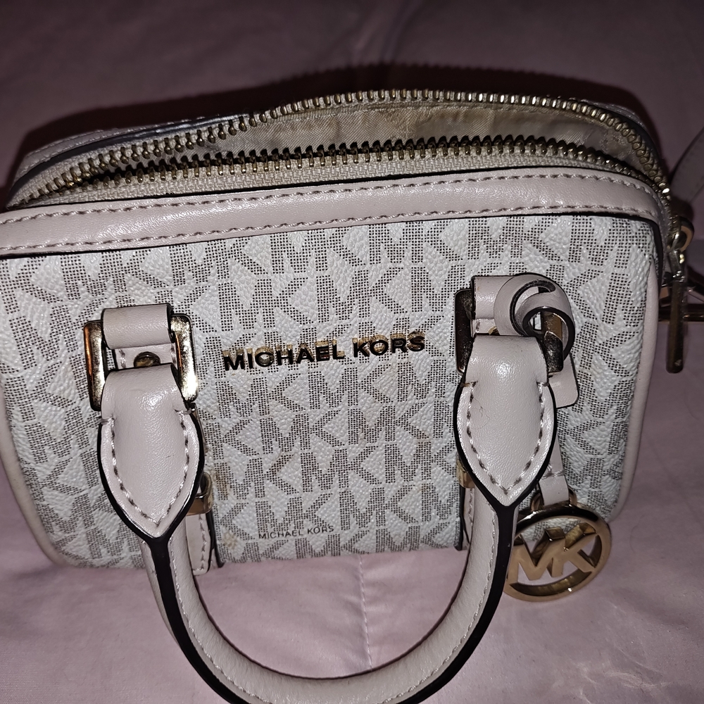 Michael Kors Cream and Gray Mini Bag